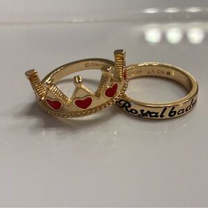 NWOT Disney Store Alice in Wonderland Queen of Hearts “Royal Badness” Ring Set
